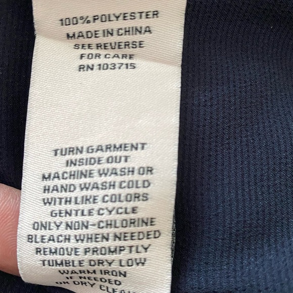 Nanette Lepore Navy Blue Long Sleeve Ruffled Neck Pull Over Blouse Medium - Picture 8 of 9